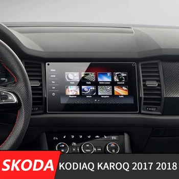 254x134mm Auto stredovej Konzoly, GPS Navigácie Ochranné Tvrdeného Skla Film Pre Škoda Kodiaq Karoq 2017 2018