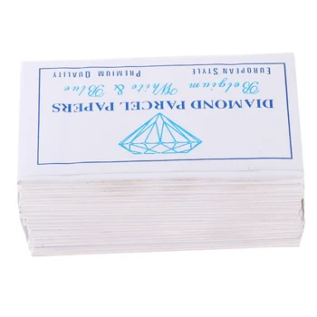 25Pcs Diamant, Drahokam, Biela a Modrá Tkaniva/Baliaci Papier Parcely 80x45mm