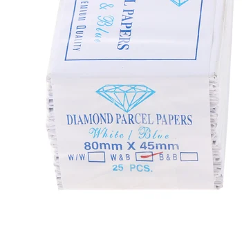 25Pcs Diamant, Drahokam, Biela a Modrá Tkaniva/Baliaci Papier Parcely 80x45mm