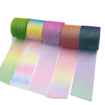 25Yards/roll 6typ Rainbow Tylu Roll Lesk Striebra Dot Tutu Textílie Baby Sprcha Strana navrhne DIY Vlasy Luky Ručné Materiálov