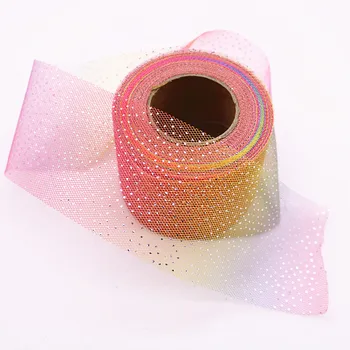 25Yards/roll 6typ Rainbow Tylu Roll Lesk Striebra Dot Tutu Textílie Baby Sprcha Strana navrhne DIY Vlasy Luky Ručné Materiálov