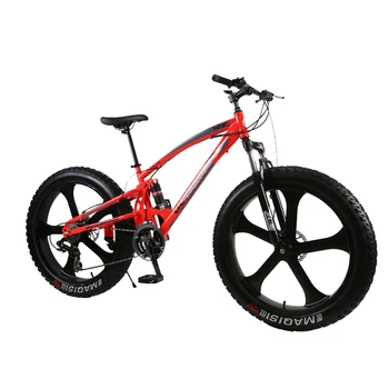 26-palcový tuku bike 5 nôž kolesa, tuk pneumatiky snow beach horský bicykel vysoko uhlíkovej ocele rám MTB dvojité kotúčové brzdy veľké pneumatiky bicykla