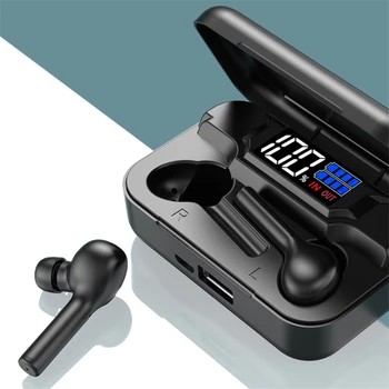 2600mAh Nové TWS Bluetooth Eaphones Nabíjanie Prípade Bezdrôtové Slúchadlá IPX7 Vodotesné Slúchadlá Šport 9D Stereo Touch Ovládania
