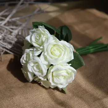 27 cm vysoký Simulácia ruže manželstva, Umelé kvety, kytice pre svadobné svadobné drží kvetiny domova kvetinový aranžmán