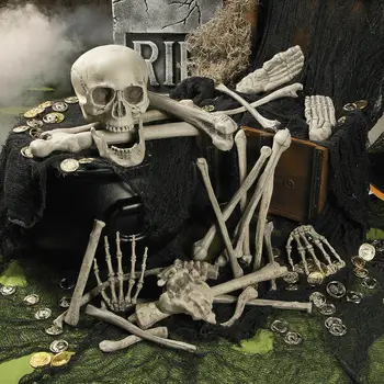 27 kus/set Halloween Kostry Kosti Zložité Strašidelný Dom Hrôzy Kostry Lebky Prop Dekorácie