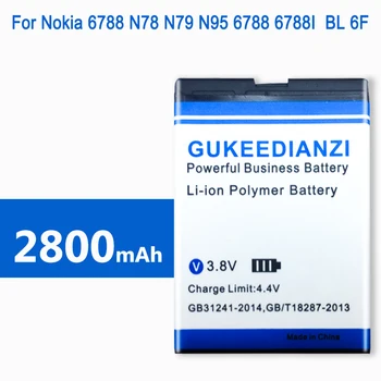 2800mAh BL-6F pre Nokia 6788I N78, N79, N95 8GB,6788 3160 Telefón Batéria s Vysokou Kapacitou