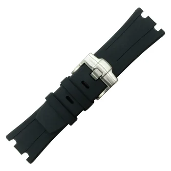 28mm Black Nepremokavé prírodnej Gumy silikónové Watchband Mužov Športové Hodinky Remienok Pásmo pre AP Pozor na Audemars DIY nahradiť