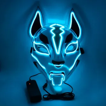 2AA moc Halloween Masky Fox EL Drôt Maska Blikajúce Cosplay LED neon Maškaráda Maska pre Žiariace Tanečný Karneval, Party, Masky