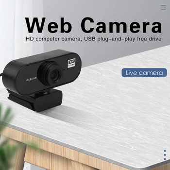 2K, HD webová Kamera so vstavaným Mikrofónom, USB Ovládač Zadarmo PC Počítač, Web Kamera CMOS Senzor, USB 2.0 Kamery