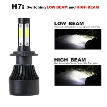2ks Nové H4 H7 LED Žiarovka Auto Svetlometu H11 H1 H13 H3 H27 9005/HB3 9006/HB4 9007 Hi-Lo Lúč 10W 12000LM Auto Led Svetlomet