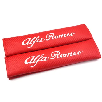 2ks/set Alfa Romeo logo Mäkké Pásov Kryt Rameno Podložky Kryt Auto Sedačku bezpečnostným Pásom Kryt S Výšivky pre Univerzálne