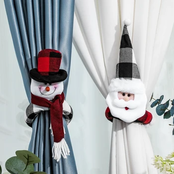 2ks/set Vianočné Dekorácie Domov Opona a Výzdoba Pracky Cartoon Bábika Pracky Okne Displeja Dekorácie Vianočný Darček