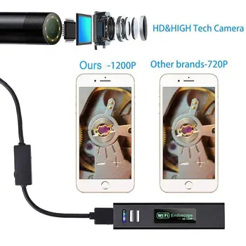 2M 1200P Endoskopu Fotoaparát, WIFI Endoskopu Pre Chytré telefóny Android IOS Nepremokavé Auto Endoskopu USB Endoskop Borescope