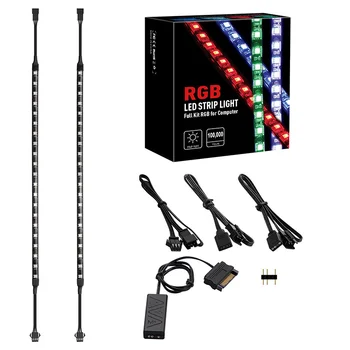 2Pack Adresný LED Pás Svetla Magnetické LED Pásy Súpravy s 5V 3pin RGB Hlavičky pre základnú Dosku Ovládanie/PC skrinku Počítača