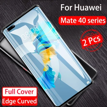 2piece Mate40 5G telefón Tvrdeného Skla Pre Huawei Mate 40 Pro Pro+ 40RS ScreenProtector film 40pro plus Okraj Zakrivené 2020 originál