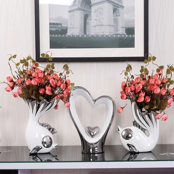 2Piece/set Creative Ryby Dizajn v Tvare Kvetu Váza Domov Dekoratívne Keramické Vázy Nábytku pre Jedáleň, Obývacia Izba Plavidlá Ornament