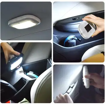 2W 3,7 V USB Nabíjateľné LED Auto Čítanie batožinového priestoru Svetle Nočnej Lampy Biele Svetlo, Farebné Univerzálne pre Domáce Auto