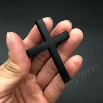 2x Black Metal Cross Kríž Kufri Strane Blatník Znak, Odznak Odtlačkový Nálepky