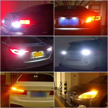 2x S25 1156 P21W BA15S LED Žiarovka Auto Parkovanie Back-Up Brzdy Hmla Zadnej strane Svetlá, Lampy Zase Signál žiarovka 12V 24V Biela Červená Žltá