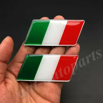 2x Taliansko talianskej Vlajky Auto Blatník Znak, Odznak Motocykel Plyn Kapotáže Nálepky