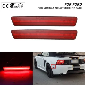 2X Červená objektív Červené svetlo LED Zadný Nárazník Reflektor Bočné Obrysové svetlo Na Ford Mustang 99-04