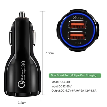 3.0 Auto Rýchly USB Auto Nabíjačka Telefónu Príslušenstvo nálepky na Mercedes Benz GLA X156 GLK X204 GL X164 X166 ML W163 W164 W166 W251