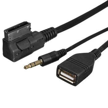 3,5 mm AUX Kábel S USB Nabíjačka, MDI AMI MMI Music Interface Pre Audi A6L A8L Q7 A3 A4L A5 A1