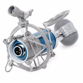 3,5 mm BM8000 Profesionálne Kondenzátora Nahrávanie Mikrofón Auta:Mikrofón Pre Počítač+Shock Mount+Pena Spp+Kábel Pre Karaoke