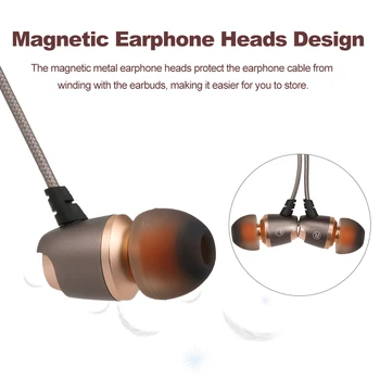 3,5 mm In-Ear Káblové Slúchadlá s mikrofónom Hudby Magnetických Kovov Headset Smartphone Slúchadla Slúchadlá In-line Kontrolu slúchadlá dropship