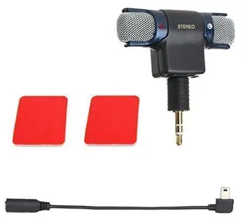 3,5 mm Stereo Mikrofón pre GoPro Hero 3 3+ 4 s 10 Pin Kábel Mikrofónu Adaptér ST-189 a Obojstranná Páska