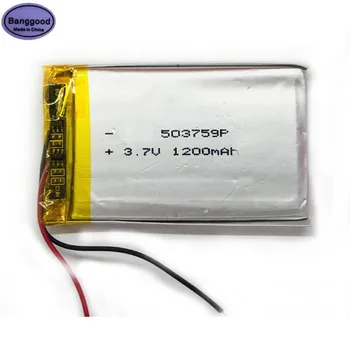 3,7 V 1200mAh 503759 053759 Lipo Polymer Lithium Nabíjateľná Li-ion Batéria Buniek Pre GPS Bluetooth Reproduktor Digitálne Produkty