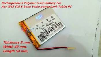 3,7 V 3100mAh Nabíjateľná li Polymer Li-ion Batéria Pre Aor W65 S09 E-book Vedi power bank Tablet PC mobilná dvd Reproduktor 904954