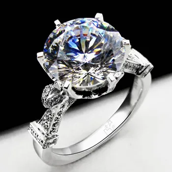 3 Carat Originálne Biele Zlato Vintage Dizajn Nádherný Diamantový Svadobný Prsteň Pre Ženy Úžasné, nezabudnuteľné Šperky Darček