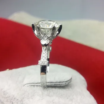 3 Carat Originálne Biele Zlato Vintage Dizajn Nádherný Diamantový Svadobný Prsteň Pre Ženy Úžasné, nezabudnuteľné Šperky Darček