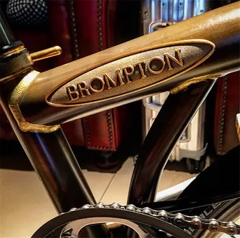 3 farby skladací bicykel kovové nálepky štandard pre brompton bike rám štandardné dekorácie-nálepky