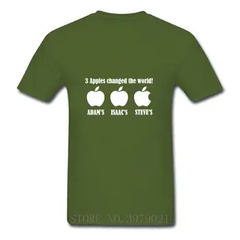 3 Jablká Zmenili Svet Adam Isaac Steve Veľké Plus Veľkosť Oblečenie Tričká Mužov Krátky Rukáv Košele Bavlna Mužov Cool Tričko