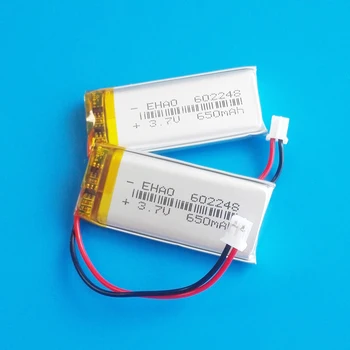 3 ks 3,7 V 650mAh lipo polymer lithium nabíjateľná batéria JST PH 2,0 mm konektor 602248 pre MP3, GPS záznamník headset fotoaparát