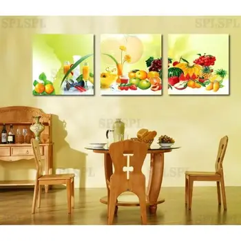 3 Kus Plátna Umenie Domáce Dekorácie Na Stenu Umenie Maľba Ovocie Nástenné Maľby Pre Jedáleň, Kuchyňa Wall Art