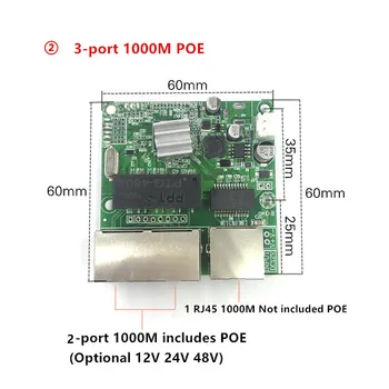 3-port Gigabit switch modul je široko používaný v LED linka 5 port 10/100/1000 m kontakt port mini switch modul PCBA Doska