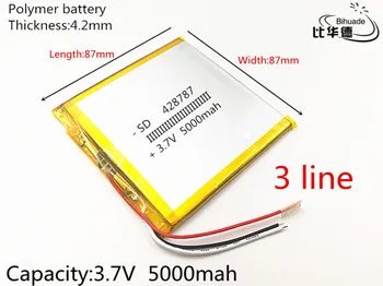 3 riadok 3,7 v lítium-polymérová nabíjateľná batéria 428787 5000MAH Pre PDA 7 palcový 8 palcový 9