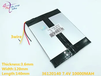 3 riadok 7.4 V 3610 10000MAH (polymer lithium ion batéria) Veľký 9,7-palcový tablet batérie 10.1 panely S7 / S9 a A1