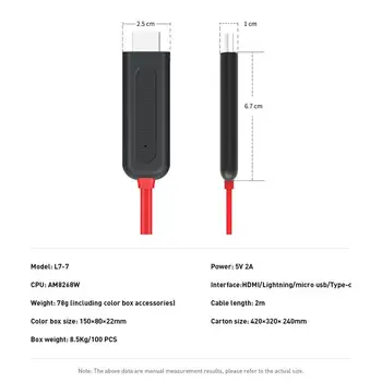 3 V 1, HDMI-Converter Adaptér USB-C, Kábel Micro USB, Typ C pre lightning konektor Kompatibilný s HDMI pre iPhone Android Telefónu na TELEVÍZOR, Projektor