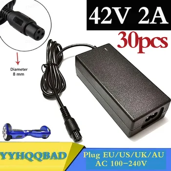 30 ks 42V 2A Univerzálna Nabíjačka Batérií, 100-240VAC Napájanie pre Vlastné Vyváženie Skúter hoverboard nabíjačku UK/EU/US/AU Plug