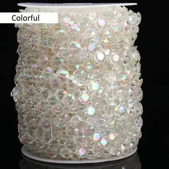 30 M Visí Plavidlá, Svadobné Dekorácie Perličiek Reťazca Dúhové Diamond Strand Akryl Crystal Opony Osvetlenie Príslušenstvo
