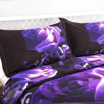 30 purple Rose luxusná posteľná bielizeň Sady kvet Posteľná Bielizeň Súpravy, Spálne, domov Hotel Deka Perinu dospelých obliečky king Size queen