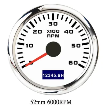 3000/4000/6000/7000/8000 RPM 52mm Loď Tachometra Hourmeter Rozchod prívesné rpm meter S Červeným Podsvietením lodné príslušenstvo marine