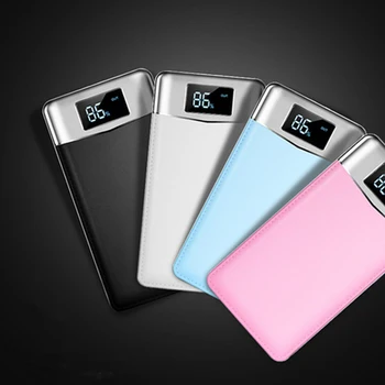 30000mah Kožené veľká-kapacita digitálny displej 2 USB 2 Led Powerbank Prenosné Nabíjačku Mobilného Telefónu Pre Xiao Iphone Samsung