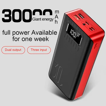 30000mAh Power Bank TypeC Micro USB, QC, Rýchle Nabíjanie Powerbank LED Displej Prenosná Externá Nabíjačka Pre iPhone Xiao