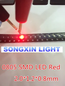 3000pcs 2012 LED SMD 0805 Červené Diódy LED, 0805 SMD Diód, 0805 smd led Red light-emitting diode 620-625nm