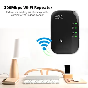 300Mbps Wireless Range Extender Repeater Prenosný WiFi Booster Internet Signál Siete Enhancer